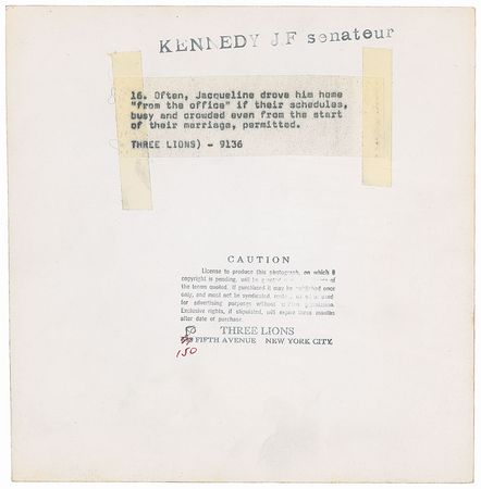 Lot #19 John and Jacqueline Kennedy Picking John Up from the Office Photograph - Image 2