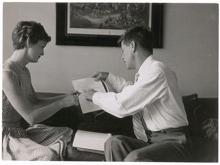 Lot #20 John and Jacqueline Kennedy Reviewing a Senate Bill - Image 1