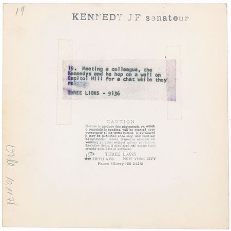 Lot #23 John and Jacqueline Kennedy Chatting with His Prep School Roommate Outside of Capitol Hill Photograph - Image 2