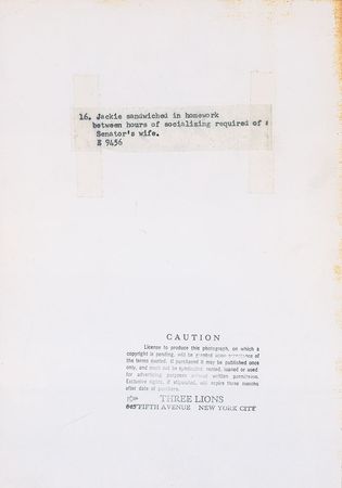 Lot #31 Jacqueline Kennedy Doing Homework Photograph - Image 2