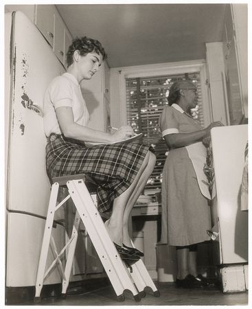 Lot #33 Jacqueline Kennedy Learning Domestic Skills from Mattie Penn Photograph - Image 1