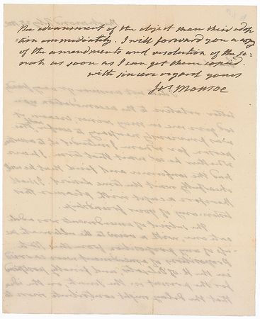 Lot #263 James Monroe Handwritten Letter Signed - Image 2