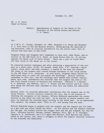 Lot #175 Captors of Lee Harvey Oswald Souvenir Typescript - Image 1