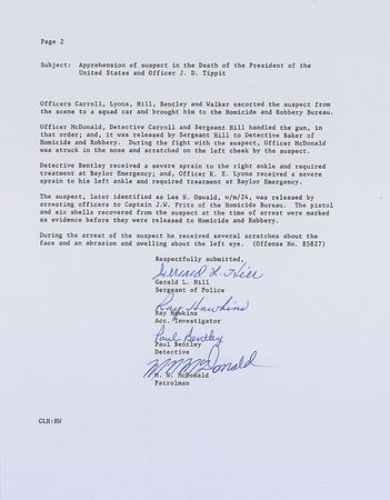 Lot #175 Captors of Lee Harvey Oswald Souvenir Typescript - Image 2