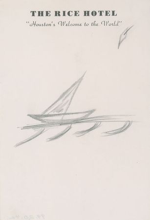 Lot #99 John F. Kennedy Final Sailboat Sketch: Daydreaming of his time on the water, President Kennedy draws his final sailboat sketch the day before he heads to Dallas - Image 1