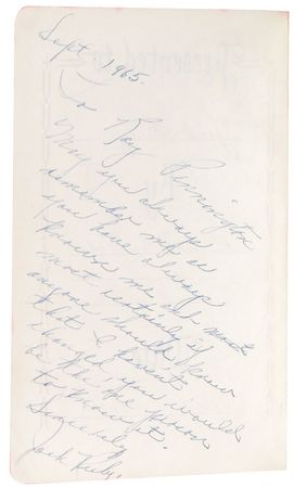 Lot #186 Jack Ruby: A heartfelt inscription to his Dallas County Jail guard, “certainly if anyone should know that I haven’t changed, you would be the person to know it” - Image 1