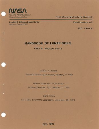 Lot #682 Apollo 16–17 Handbook of Lunar Soils - Image 1