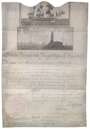 Lot #5 Thomas Jefferson and James Madison: Beautifully presented ship’s pass for the ‘Mary’ - Image 2