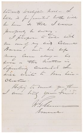 Lot #494 William T. Sherman: “Both President and Secretary of War are still absent but are travelling toward Washington now” - Image 2