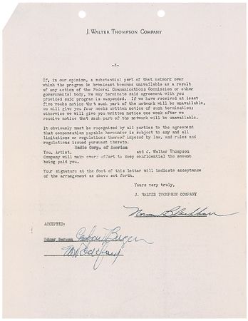 Lot #1806 Edgar Bergen Signed Documents - Image 2