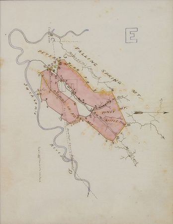Lot #488 Jedediah Hotchkiss: Beautifully drawn intricate map of a large parcel of Virginia land - Image 2