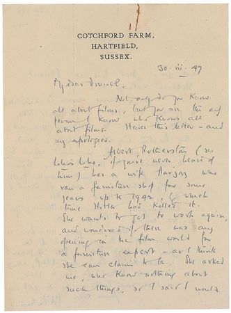 Lot #690 A. A. Milne: Milne?s Christopher Robin grows up: ?Got out of the Army last July, after 4 years in the Middle East and Italy? - Image 1