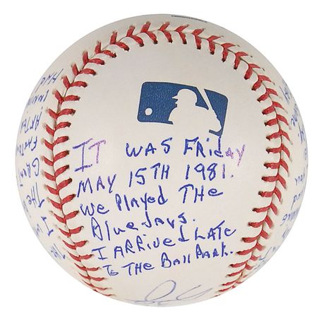 Lot #1443 Len Barker Baseball - Image 2