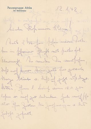 Lot #480 Erwin Rommel: “For 8 weeks my soldiers have been fighting a difficult battle against great enemy [with] numerical superiority” - Image 1