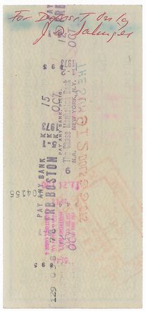 Lot #707 J. D. Salinger Check - Image 2