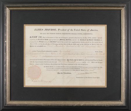 Lot #8 James Monroe Signed Document