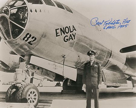 Lot #507 Enola Gay: Tibbets and Beser Signed Photographs - Image 1