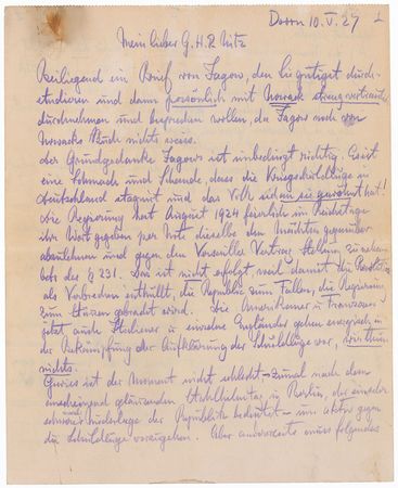 Lot #498 Wilhelm II: ?The German people and all of Europe must be saved from the stigma of Versailles by the scorned hermit and exile of Doorn!? - Image 1