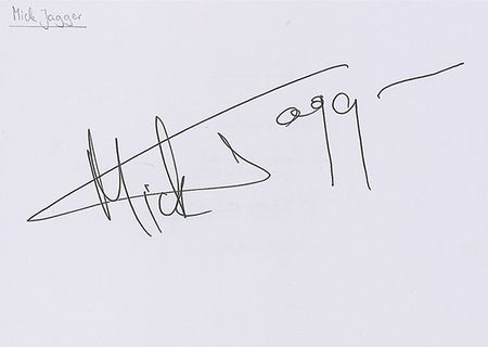 Lot #1056 Rolling Stones: Mick Jagger Signatures - Image 1