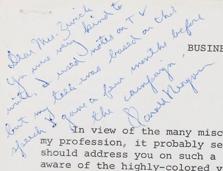 Lot #142 Ronald Reagan: ?The American people would never knowingly vote for socialism; but under the guise of liberalism, they would adopt every fragment of the socialist platform? - Image 2