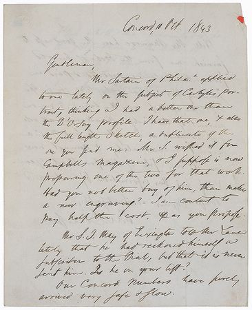 Lot #669 Ralph Waldo Emerson: Helping prepare new publications of lifelong friend Thomas Carlyle?s work, Emerson offers the famous d?Orsay portrait - Image 1