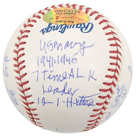 Lot #1505 Bob Feller Baseball - Image 5