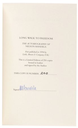 Lot #233 Nelson Mandela: Gorgeous limited edition of Mandela?s stirring autobiography - Image 1