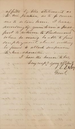 Lot #491 Robert E. Lee: ?There is nothing for him to do in this army,? writes General Lee, sending an English Naval officer to Richmond for possible training - Image 2