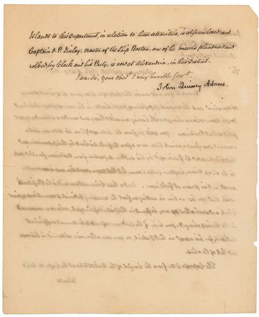 Lot #13 John Quincy Adams: Adams aids in apprehending a man “charged with having committed Piracy and Murder on board a vessel fitted out at Baltimore” - Image 2