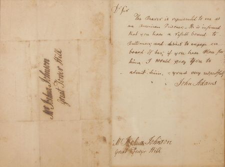 Lot #4 John Adams: Adams requests a favor from his longtime acquaintance and future co-father-in-law in London - Image 3
