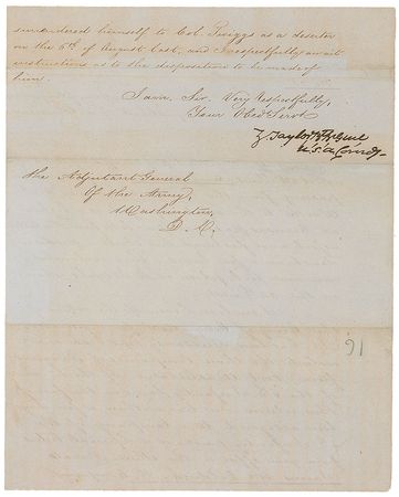 Lot #28 Zachary Taylor: From Texas, Taylor sends his monthly report including the death of an officer and the disposition of a deserter - Image 2