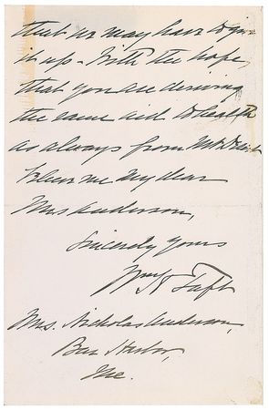Lot #62 William H. Taft: Writing to the wife of a newly appointed diplomat to Japan: “I have no doubt he will reflect credit on the country and the administration responsible for his selection” - Image 2