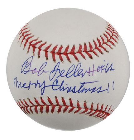 Lot #1829 Christmas: Bob Feller and Phil Rizzuto Baseball - Image 1