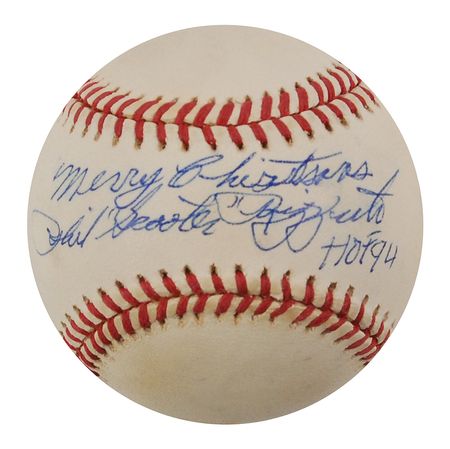 Lot #1829 Christmas: Bob Feller and Phil Rizzuto Baseball - Image 2