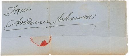 Lot #18 Andrew Johnson Signature
