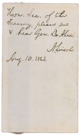 Lot #35 Abraham Lincoln: Lincoln passes an