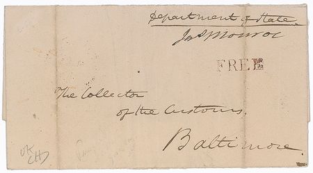 Lot #9 James Monroe Free Frank