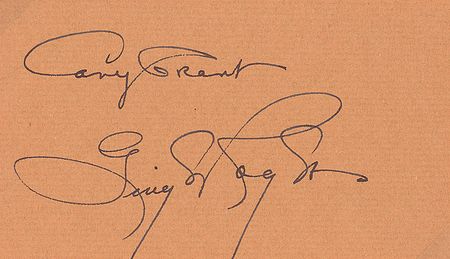 Lot #1241 Cary Grant and Ginger Rogers Signatures - Image 1