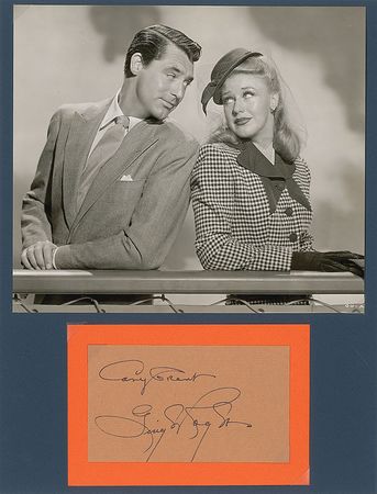 Lot #1241 Cary Grant and Ginger Rogers Signatures - Image 2