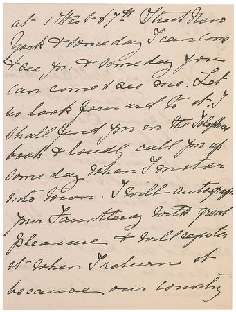 Lot #742 Frances Hodgson Burnett Handwritten Letter Signed - Image 2
