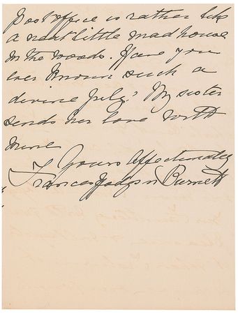 Lot #742 Frances Hodgson Burnett Handwritten Letter Signed - Image 3