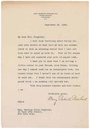 Lot #799 Mary Roberts Rinehart - Image 1