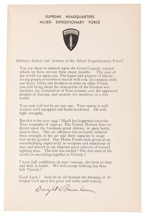 Lot #99 Dwight D. Eisenhower: Limited edition of the Supreme Commander?s memoir of World War II, signed on its desirable D-Day order - Image 1