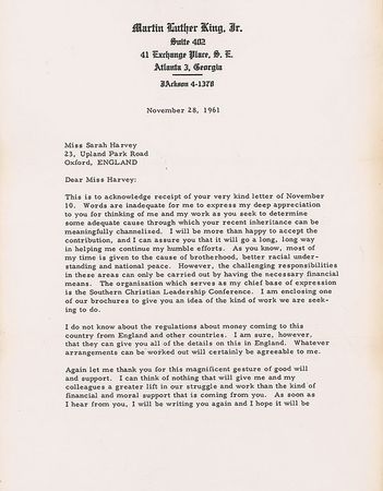 Lot #227 Martin Luther King, Jr: Praising a philanthropist’s “genuine goodwill, broad humanitarian concern, and unswerving devotion to the cause of peace and brotherhood” - Image 3