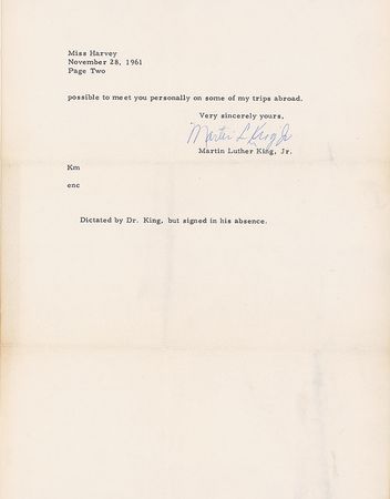 Lot #227 Martin Luther King, Jr: Praising a philanthropist’s “genuine goodwill, broad humanitarian concern, and unswerving devotion to the cause of peace and brotherhood” - Image 4