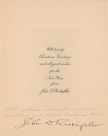 Lot #262 John D. Rockefeller Christmas Card - Image 1