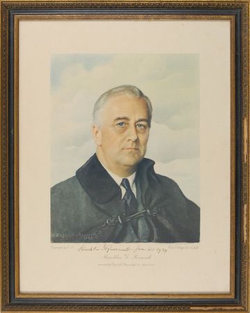 Lot #82 Franklin D. Roosevelt: Incredible portrait signed by President Roosevelt on his 62nd birthday, at the start of 1944 - Image 1