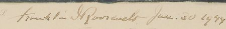 Lot #82 Franklin D. Roosevelt: Incredible portrait signed by President Roosevelt on his 62nd birthday, at the start of 1944 - Image 2