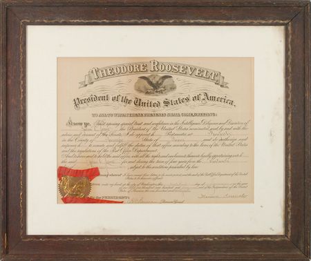 Lot #59 Theodore Roosevelt Signed Document - Image 1