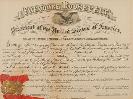 Lot #59 Theodore Roosevelt Signed Document - Image 2